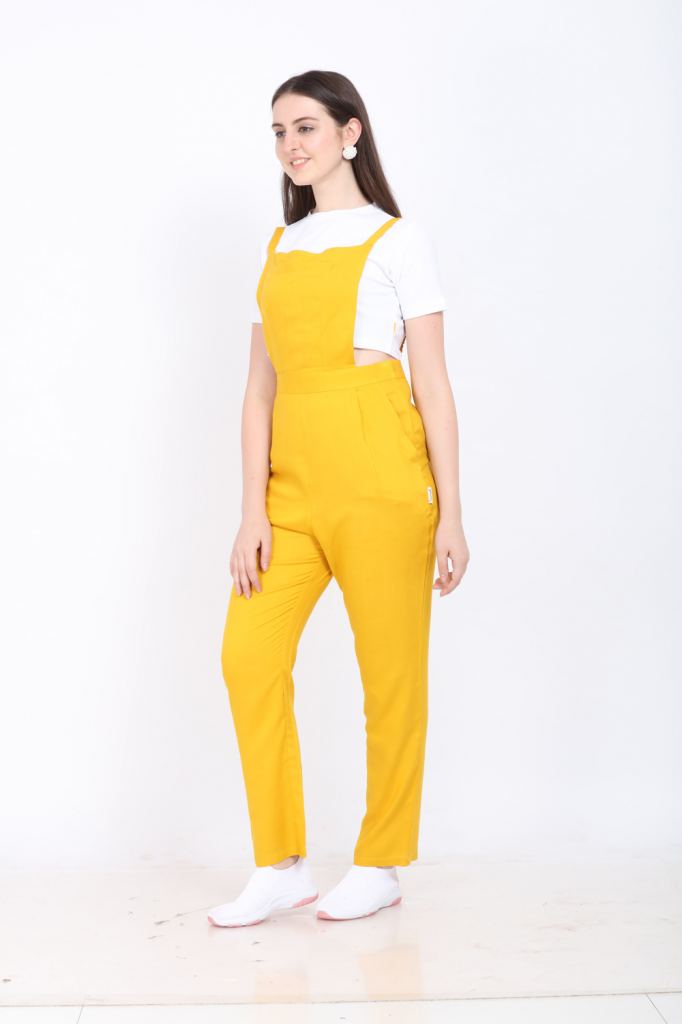 Yellow dungaree dress new arrivals