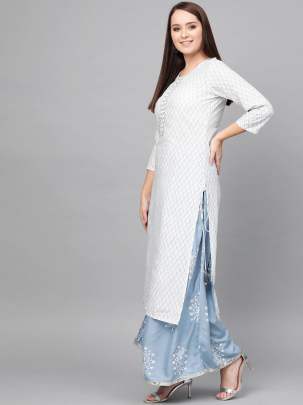 Cross Screen Print Kurtis fancy kurtis