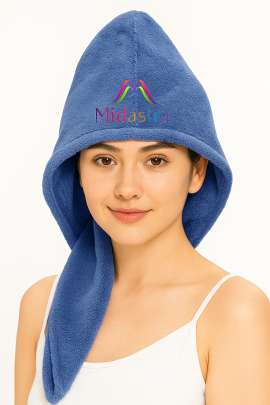 Dark Blue Hair Towel Wrap Turban Microfiber, Hair Drying Towels Quick Dry Hair Hat Drying Shower Head Towels Wrapped Bath Cap Anti Frizz Hair Care Dry