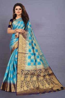 Nylon silk saree with silver zari  sarees catalogs