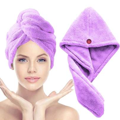 pink FlyMoon Microfiber hair turban drying wrap towel 