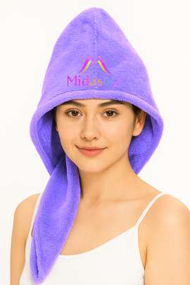 Purple Hair Towel Wrap Turban Microfiber, Hair Drying Towels Quick Dry Hair Hat Drying Shower Head Towels Wrapped Bath Cap Anti Frizz Hair Care Dryer 